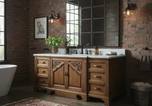 industrial bathroom upgrades, reclaimed