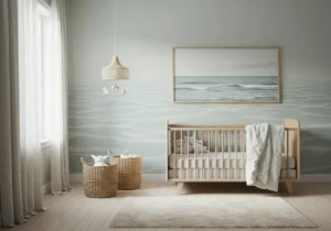 coastal nursery designs, calm space