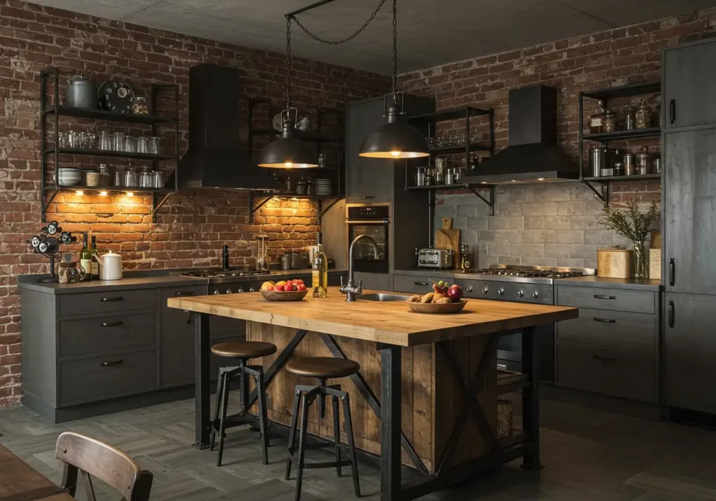 industrial kitchen design, urban living