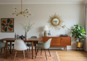 mid century dining room, retro charm