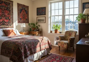 eclectic bedroom