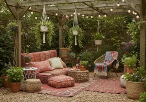 boho garden, relaxed vibes