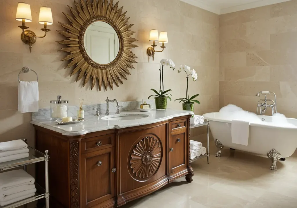 Glam bathroom ideas, Luxurious style