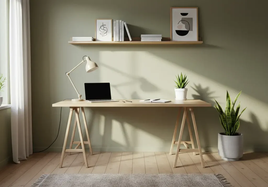 minimalist home office, home office