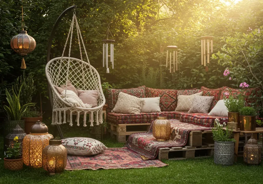 Boho garden, artistic retreat
