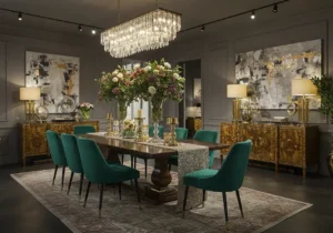glam dining room, dining room