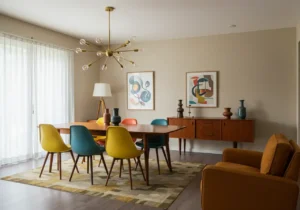 mid-century dining room, mid-century dining
