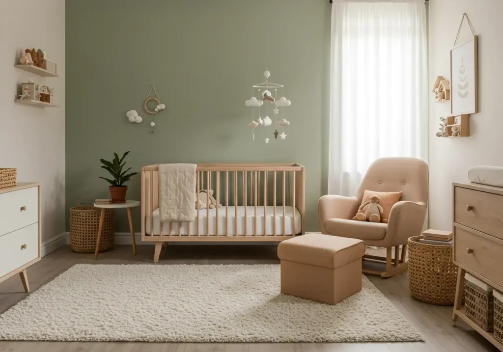 minimalist nursery, serene nursery