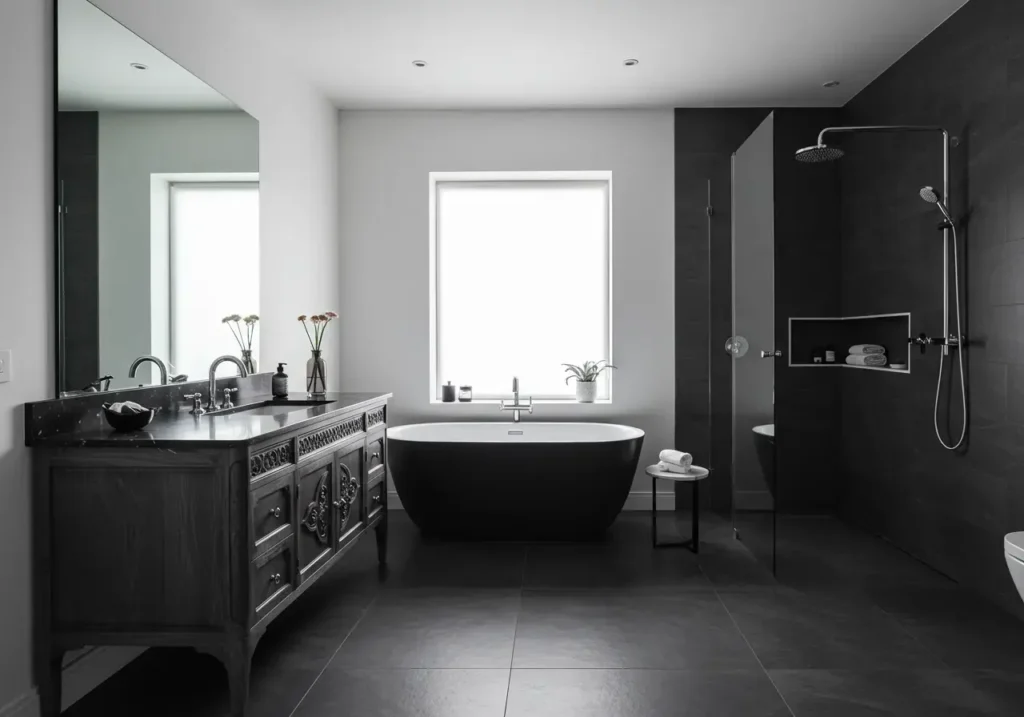 Monochrome Bathroom Ideas, Bold Style